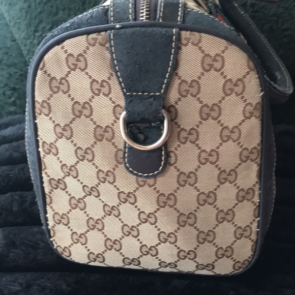 ♥️Woman’sVintage Gucci Boston Canvas Bag *FIRM PRICE* - Picture 7 of 15